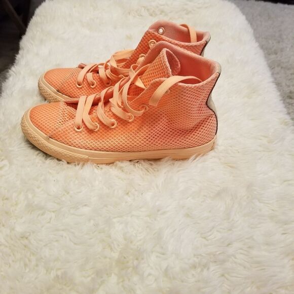 Converse Chuck Taylor High Top Orange Mesh Shoes *send offers* - Picture 7 of 8